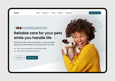 PetCo, hero section exploration. design hero section interface job search ui ux web design