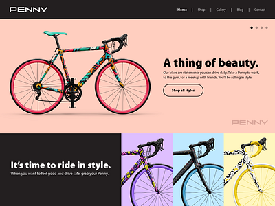 Penny Bikes Website Design bicycle bike bike design case study colorful customization design e learning graphic design marketing penny website website design