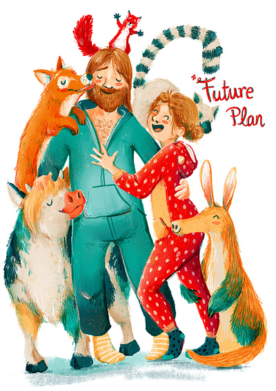 Our Happy Place digitalart family portrait illustration portrait procreate