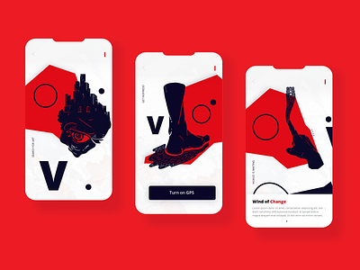 Illustrations for an art App art city eye fingerprint foot hand illustration