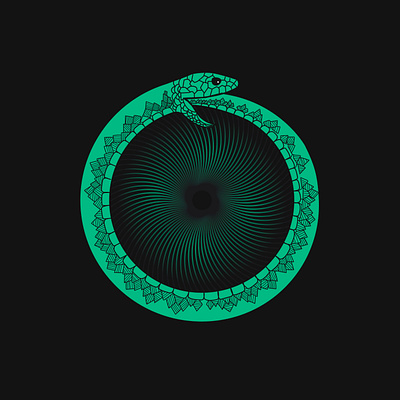 Ouroboros Snake abstract design illustration vector