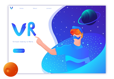 Virtual reality 01 animated animation app branding design digital art digital illustration digital painting homepage illustration illustrator landingpage logo ui vector virtual reality virtual reality illustration vr design website website design