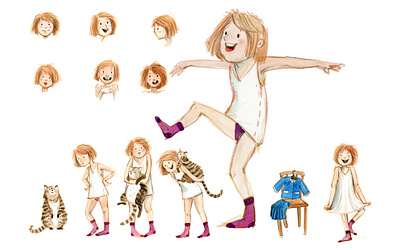 Characterdesign Girl analog characterdesign children childrens books illustration kids art watercolour