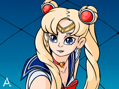 Sailor Moon art cg cgart design fanart flat graphic illustration redraw sailormoon sailormoonredraw sailormoonredrawchallenge