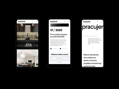 OOOOX - Architectural studio - Mobile adobe xd animation architecture design digital menu mobile mobile website typography ux ux animation webdesign