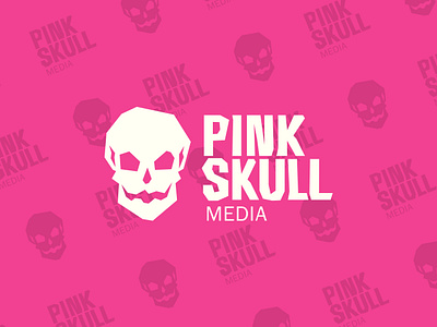 Pink Skull Media bone brand identity brand logo branding cutout logo logomark logos media pink punk skull stylized