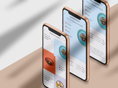 Recipe - #40 app beige bruschetta design figma food ingredients kcal mobile mussels octopus recipes salad seafood soup ui web