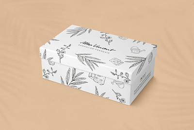 Max Vincent botanical box flowers illustration made in france nature packaging pattern shoes sketches