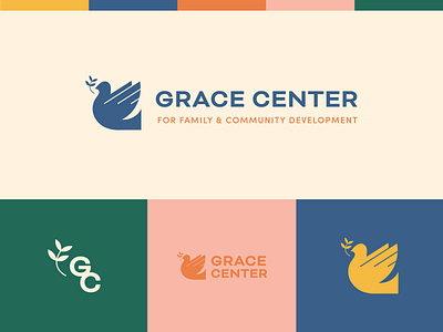 Grace Center Logo branding charity design dove icon identity logo mark symbol vector