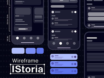 iStoria Wireframes app chapter design english flashcards ios language learn people story test ui ux words