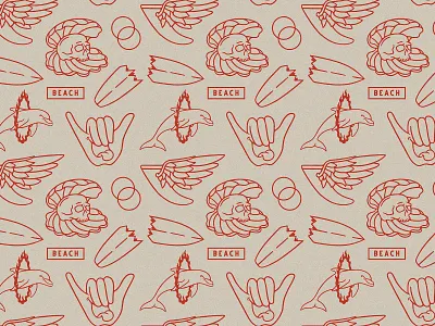 Beach Pattern beach dolphin fin pattern sea skull surf surfboard surfing