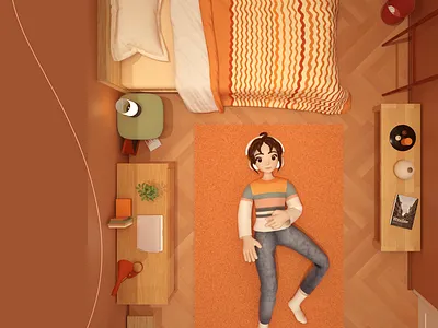 Orange room c4d characterdesign color