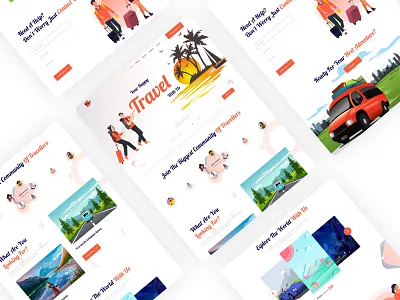 Travel landing page adventure clean design destination illustration landing page travel travel agency travel landing page trip ui design vacation