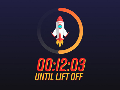Day 014 - Countdown Timer Rocket Launch branding countdown countdowntimer dailyui dailyuichallenge illustration launch minimal rocket timer ui uxui visualdesign