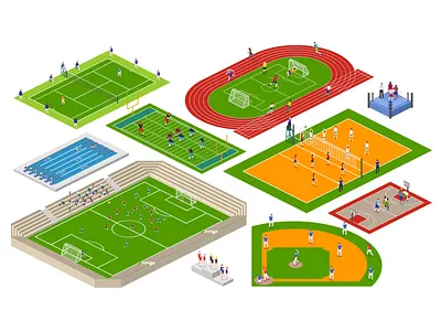 Sports Competitions 2.5d free icons illustration isometric sports template vector