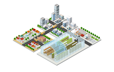 Greenhouse Roadmap - Jiaming Zhang illustration isometric vector