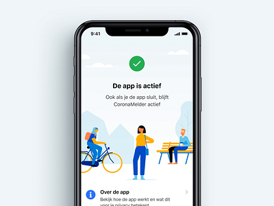 CoronaMelder 🦠🇳🇱 animation app clean contact tracing corona coronamelder coronamelder covid covid 19 illustration ios mobile ui