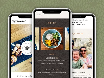 Brand identity for healthy Asian street food restaurant Toko Eef asian food brand identity branding branding and identity digital design graphic design healthy indonesian logo logo designer minimal natural restaurant street food toko eef webdesign website