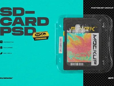 SD Memory Card Photoshop Mockup album card design free memory mixtape mockup photoshop png retro sd sd card template