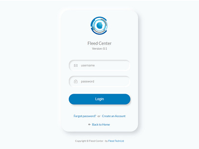 Fleed Center Login Page app design fleedtech graphic design graphics design minimalist design neumorph neumorphism ui ux