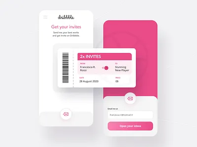 2 Dribbble Invites dribbble dribbble invitation dribbble invite giveaway invitation invitations invite giveaway invites invites giveaway pink ticket tickets