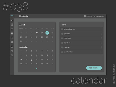 DailyUI 038 calendar daily ui 038 dailyui dailyui 038 dailyui038 dailyui38 dailyuichallenge productivity schedule task calendar tasks to do app to do list