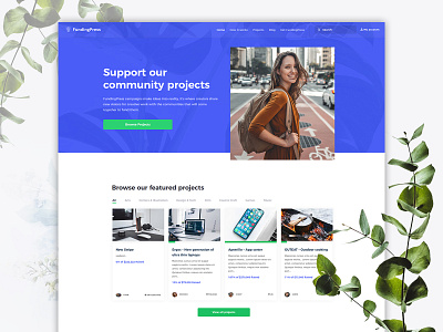 Crowdfunding Premium Wordpress Theme blue blue and white charity clean clear creative creative design crowd funding crowdfund crowdfunding crowdfunding campaign indiegogo kickstarter plant plants theme website wordpress wordpress theme