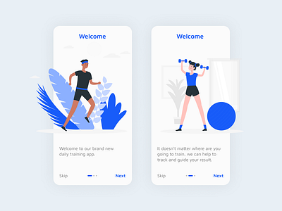 Training app concept app design dailyui mobile onboarding sport uiux