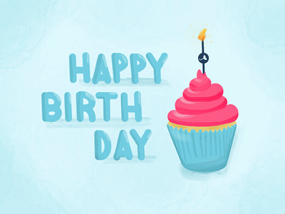 VS Birthday animation birthday candle cupcake design illustration motion