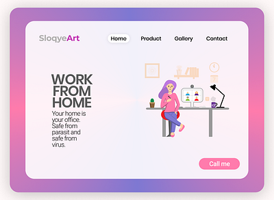 Girl Work From Home art from girl home ui ui ux ux work