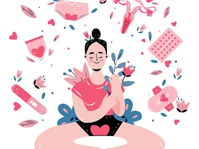 Female Reproductive System character illustration lifestyle people illustration reproductive system vector illustration woman power women