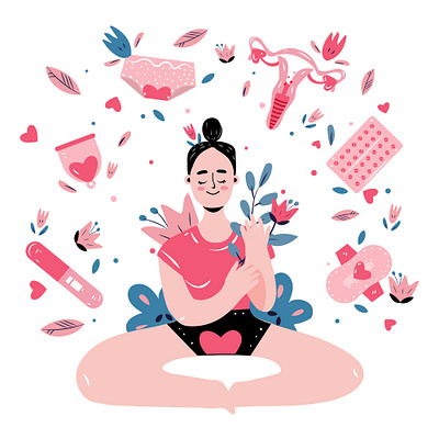 Female Reproductive System character illustration lifestyle people illustration reproductive system vector illustration woman power women