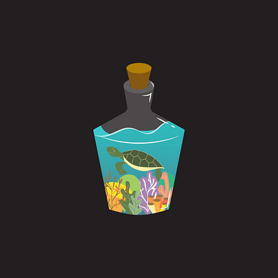 5. Inktober Illustrations adobe illustrator bottle coral design digital illustration digitalart glass glass bottle graphicdesign illustration illustration art message pet print treasure turtle under water vector vectorart