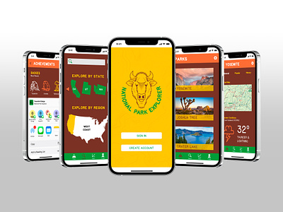 National Park Mobile App branding design mobile pasibe design product design ui