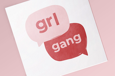 Grl Gang Brum Brand Identity brand brand identity branding concept design feminism graphic design instagram logo logo design pink print red social media social media design