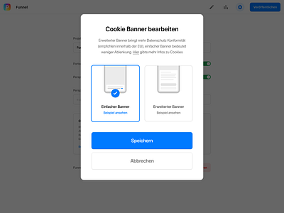 Cookie banner settings banner cookie funnels settings