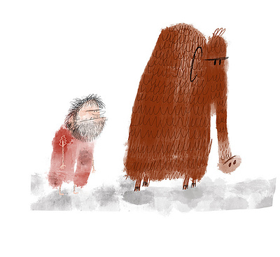 Woolly cartoon caveman childrens books childrens illustration humor humorous illustration illustration mammoth procreate woolly