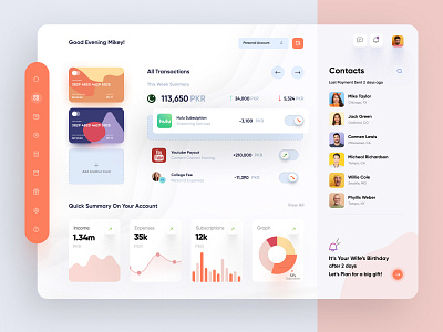 Fintech/Banking Dashboard UI Concept by AR Shakir for Orizon: UI/UX ...