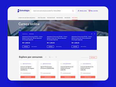 Estratégia Online Courses design interface plataform ui