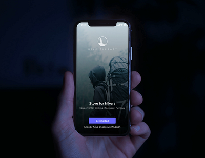 Hike Therapy | Store for hikers login screen ui uxui