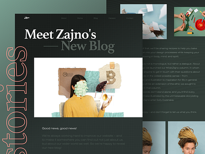 Zajno Blog Says Hi abstract art blog bold typography business character collage creative inspiration photography story web design writing zajno