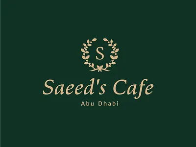 Cafe logo with coffee wreath arabic branding cafe circle classic clean coffee decorative elegant italic laurel leaves logo luxury monogram ornamental restaurant script signature wreath