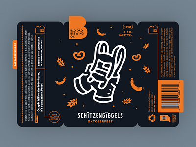 Schitzengiggels Oktoberfest Label beer branding can german label lederhosen oktoberfest polka pretzel sausage