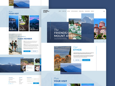 Mount Athos adobe athos banner blue blue and white broken grid clean design digital greek greek mythology religion ui website xd