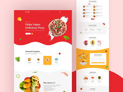 Foodiz Restaurant XD Template clean ui colorful dailyui dashboard food apps food website header exploration illustration landing page minimalist restaurant restaurant app restaurant template ui user interface design ux web ui website concept