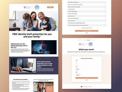Aura - Identity Guard branding clean ui enrollment graphic design identity theft modern ui uiux ux visual design web web design