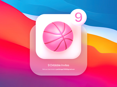 9 Dribbble Invites | Big Sur 3D Icon 3d 3d design 3d icon 3d icons 3d illustration app icon apple icon application big sur design dribbble invite dribbble invites icon design illustration invite invites giveaway macos macos icon render