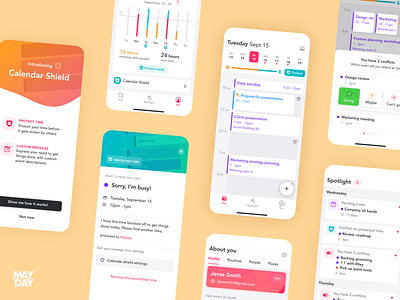 Mayday - The Calendar Assistant app design calendar day details details page events figma light mode timeline ui