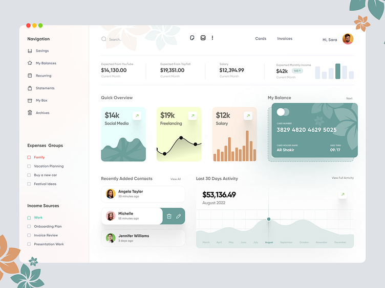 Personal Finance Dashboard UI Concept by AR Shakir for Orizon: UI/UX ...