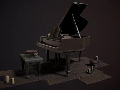 Piano 3dmodel art artist atmosphere game idea illustration marmoset maya modeling music piano render substance painter texture